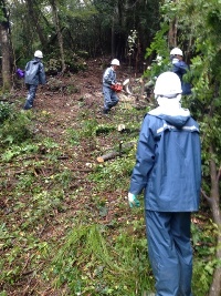 害獣対策:山行き 里山整備